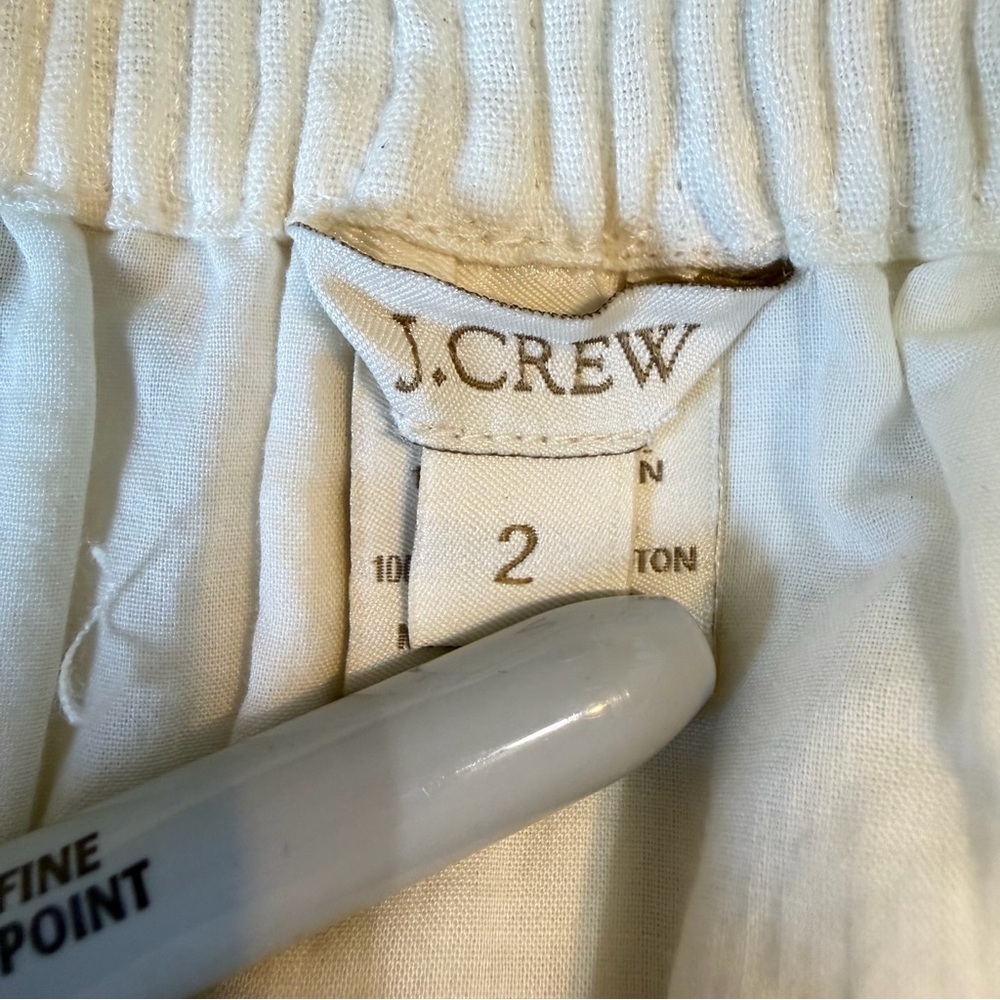 J Crew 100% Linen Elastic Waist Skirt Cream Ivory Size 2 - Picture 4 of 6